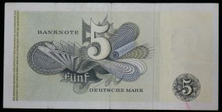 GERMANY 5 FUNF DEUTSCHE MARK BANK NOTE – 1948 ISSUE – 13S 832091 XF/AU 2