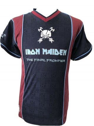 Iron Maiden Final Frontier 2011 Tour Vintage Retro Football Shirt Mens Medium