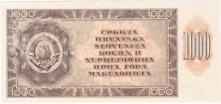 Yugoslavia 1000 Dinara 1950 P.  67x Back Proof Rare