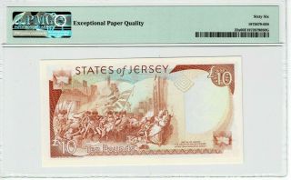 JERSEY STATE OF JERSEY P 22a 1993 (ND) 10 POUNDS LOW NUMBER 130 PMG 66 EPQ 2