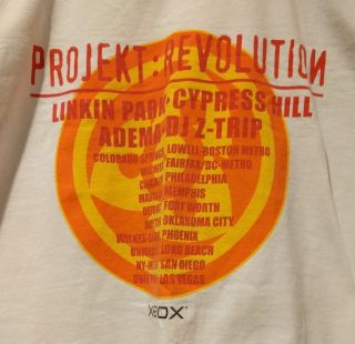 2002 Projekt Revolution Concert Tour Xl T Shirt Linkin Park Cypress Hill White