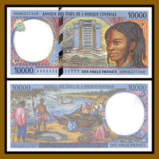 Central African States,  Equatorial Guinea 10000 (10,  000) Francs,  2000 P - 505nf Au