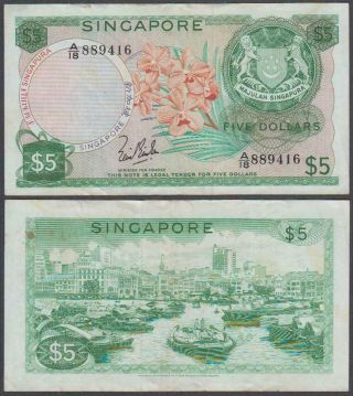 Singapore,  5 Dollars,  Nd (1967 - 73),  Vf,  P - 2