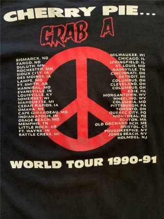 Warrant Vintage 1990 - 91 Large Concert Tour Shirt Cherry Pie