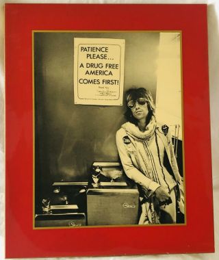 Keith Richards " Patience Please A Drug America Comes First ",  Poster W Frame