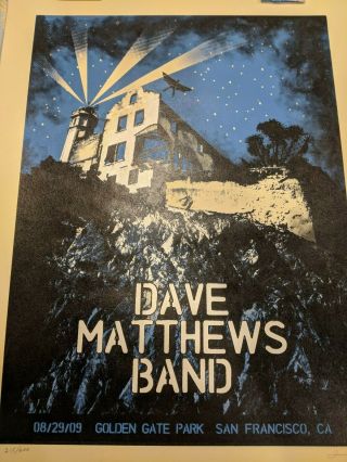 Dave Matthews Band Print/lithograph San Francisco August 29,  2009