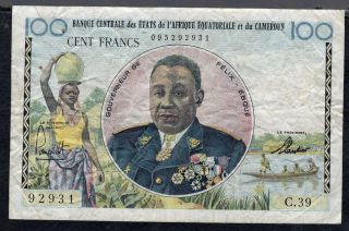 100 Francs From Cameroun Vg/fine