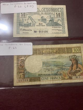 Caledonia,  Nouméa 100 50 Francs 1971 - 73 P - 63 51 Vf - F