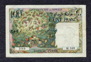 French Somaliland,  Djibouti 100 Francs Banknote,  1952 Circulated 2