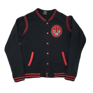 My Chemical Romance Band Varsity Jacket Size Xl Red Black Button Up Big Logo