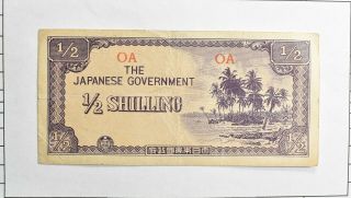 Craziem World Bank Note - 1942 Japanese Occupied Oceania 1/2 Shilling - M18