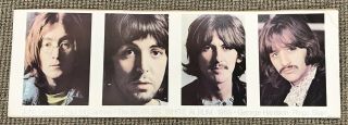 Vintage 1987 Beatles White Album Poster Banner 26”x74”bl136 Litho In Usa