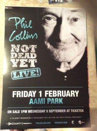 Poster Phil Collins Not Dead Yet Australian Tour Feb 2019 Rare (last One)