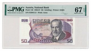 Austria Banknote 50 Schilling 1986 Pmg Ms 67 Epq Gem Uncirculated