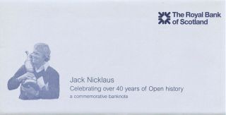 Jack Nicklaus Commemorative 5 Pound Note - Scotland