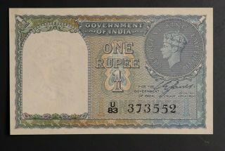 Reserve Bank Of India Wwii - Era 1940 1 Rupees Note Pick 25a Uncirculated