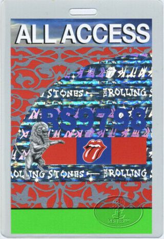 Rolling Stones 1997 - 98 Bridges To Babylon Laminated Backstage Pass Aa