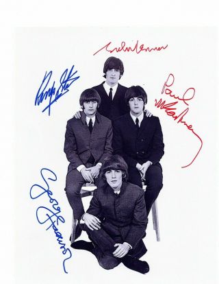 Vintage 1960 ' s The Beatles 8 x 10 Studio Promo Glossy Photo ' s With Signatures 2