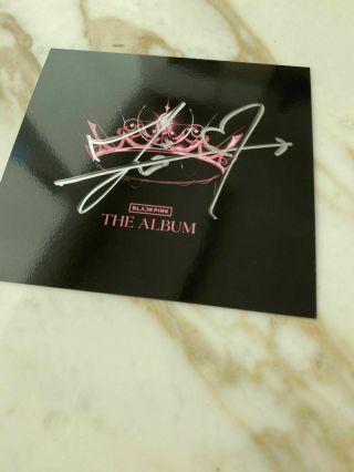 Blackpink The Album Signed Card By Jisoo Uk Exclusive Rare