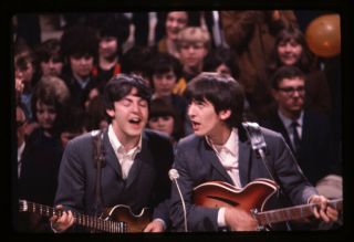 The Beatles Paul Mccartney George Harrison Tv Show 35mm Transparency