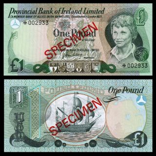 Northern Ireland £1 Pound Specimen Provincial Bank,  1977,  P Cs2,  Unc
