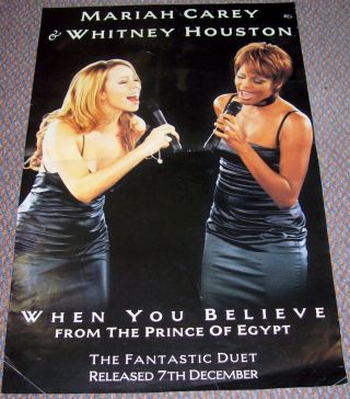 Mariah Carey & Whitney Houston Uk Promo Poster 