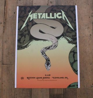 Metallica Worldwired Tour Vip Concert Poster 1st Feb 2019 Cleveland