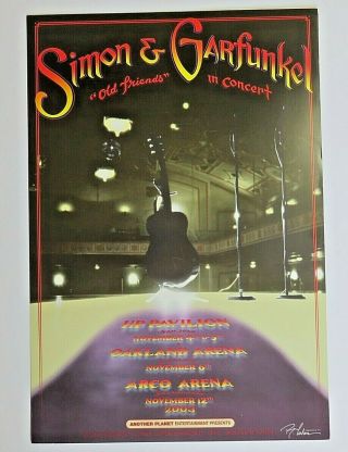 Simon And Garfunkel 2003 Concert Poster Signed By Randy Tuten 13x19