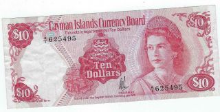 Cayman Islands P - 7a 10 Dollars L.  1974 F