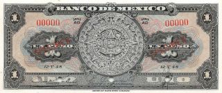 México 1 Peso 12.  5.  1948 P 38d Series Ad Specimen Uncirculated Banknote A