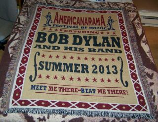 Vintage 2013 Americanarama Music Festival Bob Dylan Blanket Tapestry Art