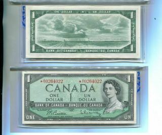 1954 Bank Of Canada $1 A - Y Series Currency Star Note Ch Cu 794n
