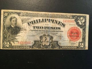 Philippines 2 Pesos 1941 - - Military Short Snorter??