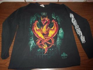 Alchemy Gothic Long Sleeve Dragon Tee Shirt Black Xl Fruit Of The Loom