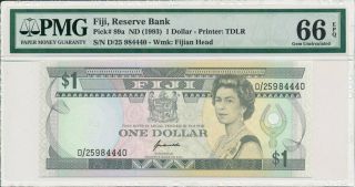 Reserve Bank Fiji $1 Nd (1993) S/no Xx4440 Pmg 66epq