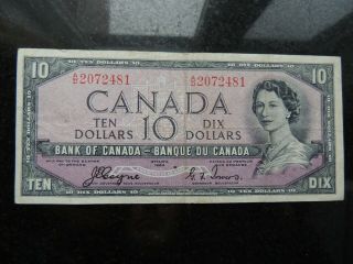 1954 Bank Of Canada $10 Ten Dollars Bc - 32a A/d 2072481 Coyne Towers Devils Face