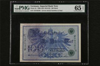 1908 Germany Imperial Bank Note 100 Mark Pick 34 Pmg 65 Epq Gem Unc