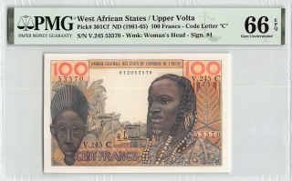 West African States Nd (1961 - 65) P - 301cf Pmg Gem Unc 66 Epq 100 Francs