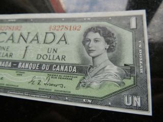1954 BANK OF CANADA $1 ONE DOLLAR B/A 3278192 DEVIL ' S FACE COYNE TOWERS 2