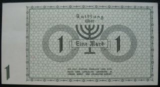 1940 Germany Poland Lodz Litzmannstadt Ghetto 1 Mark Note
