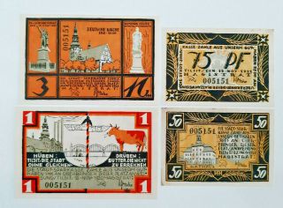 Tilsit (russia Sowjetsk) Notgeld 50,  75 Pfennig,  1,  3 Mark 1921 Germany (10690)