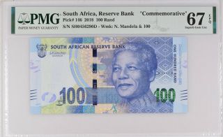 South Africa 100 Rands 2018 Comm.  P 146 Gem Unc Pmg 67 Epq Nr
