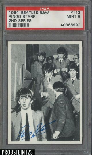 1964 Topps Beatles Black & White 2nd Series 113 Ringo Starr Psa 9