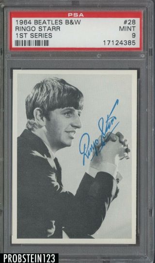 1964 Topps Beatles Black & White 1st Series 28 Ringo Starr Psa 9