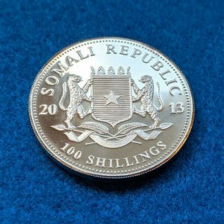 2013 1 oz 999 Silver Elephant coin from Somali Republic 2