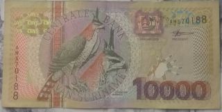 Surinam Suriname 10000 Gulden 2000 Birds
