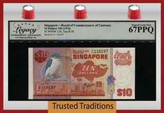 Tt Pk 11b Nd (1976) Singapore 10 Dollar Stunning Example Lcg 67 Ppq Gem