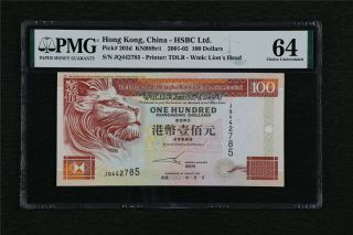2001 - 02 Hong Kong China - Hsbc Ltd Pick 203d 500 Dollars Pmg 64 Choice Unc
