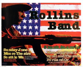 Rollins Band Skunk Anansie Black Flag 1997 Concert Poster By Frank Kozik S/n