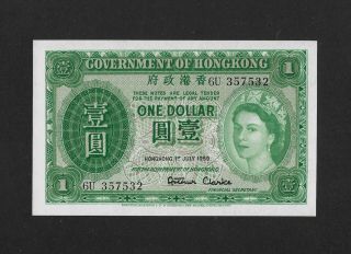 Unc 1 Dollar 1959 Hong Kong England